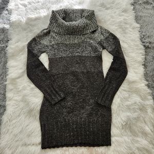 HeartSoul Black and Gray Ombre Cowlneck Sweaterdress
